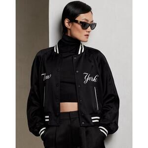 Ralph Lauren Collection Women’s Yankees Jacket Black Bomber 2 MLB NY NWT $3290